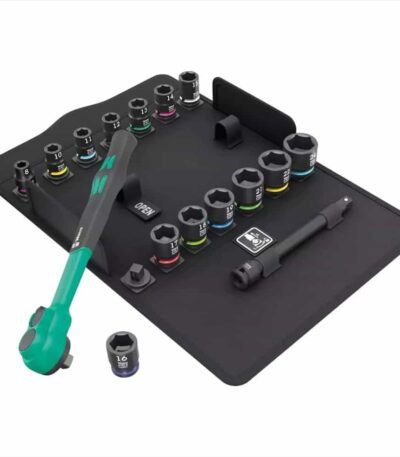 WERA 8100 SB 12 Zyklop Comfort Ratchet set, reversing lever, 3/8 drive, metric, 16 pieces