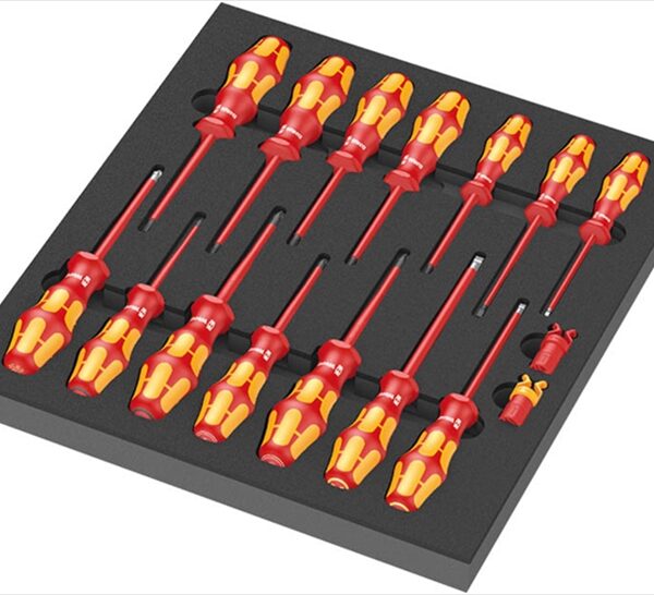 WERA 9711 Foam insert VDE screwdriver set 1 VDE-insulated screwdriver set, 16-pieces