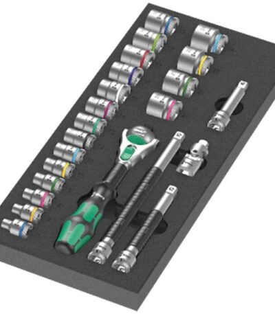 WERA  9721 Foam insert 8000 B Zyklop 3/8 ratchet set 1 Zyklop ratchet set, 3/8, 23-pieces