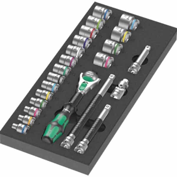 WERA  9721 Foam insert 8000 B Zyklop 3/8 ratchet set 1 Zyklop ratchet set, 3/8, 23-pieces