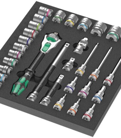 WERA  9722 Foam insert 8000 C Zyklop 1/2 ratchet set 1 Zyklop ratchet set, 31-pieces