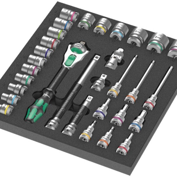 WERA  9722 Foam insert 8000 C Zyklop 1/2 ratchet set 1 Zyklop ratchet set, 31-pieces