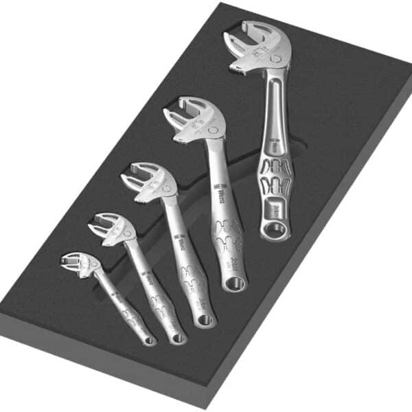 WERA 9732 Foam insert 6004 Joker set 1 self-setting spanner set, 5-pieces