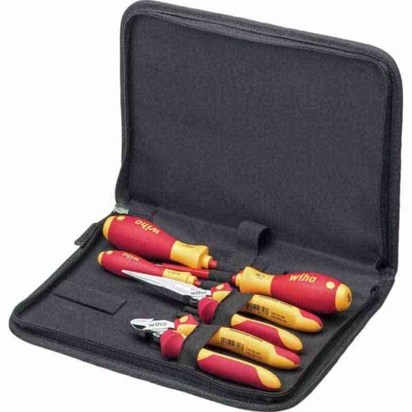 WIHA Tool set electrician screwdriver, heavy-duty diagonal cutters, 6-pcs. incl. tool folder