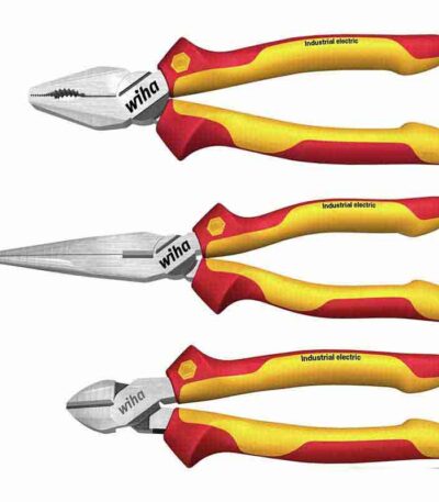 WIHA Pliers set Industrial electric Combination pliers, needle nose pliers, diagonal cutters 3-pcs.
