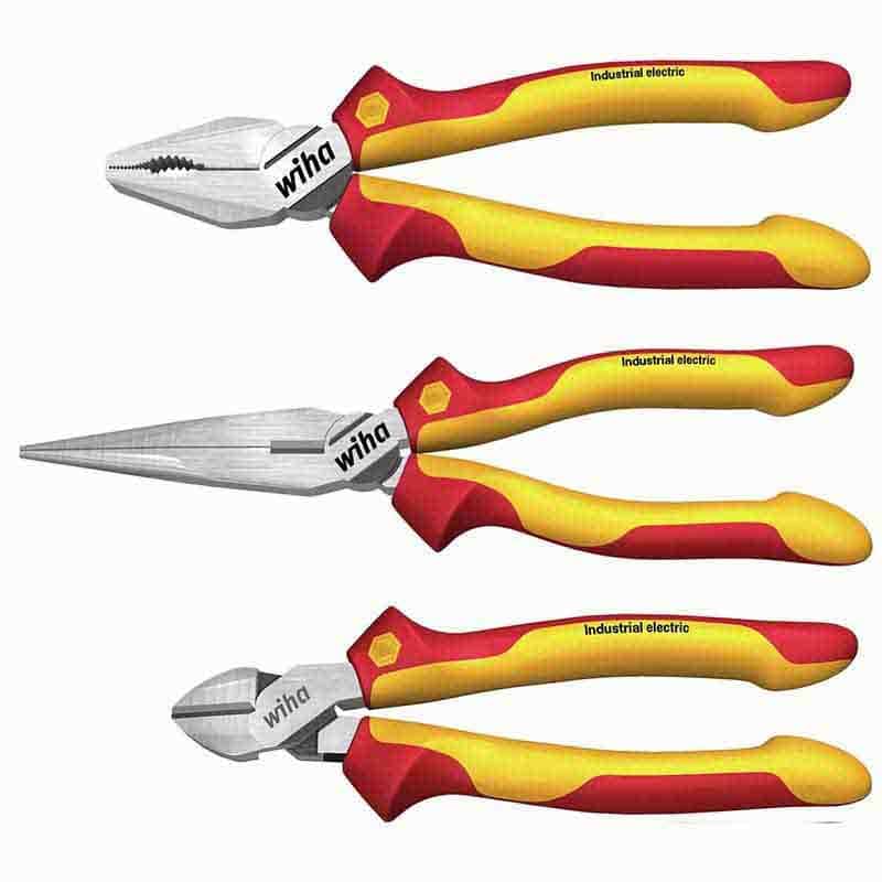 38637.jpg WIHA Pliers set Industrial electric Combination pliers, needle nose pliers, diagonal cutters 3-pcs.