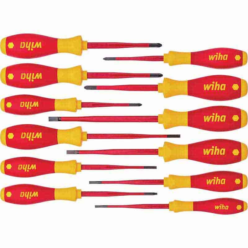 WIHA – Screwdriver set SoftFinish® electric slimFix, assorted 12-pcs