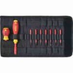 WIHA Screwdriver and bit set slimVario® screwdriver Slotted, Phillips, Pozidriv, 10-pcs. incl. foldi