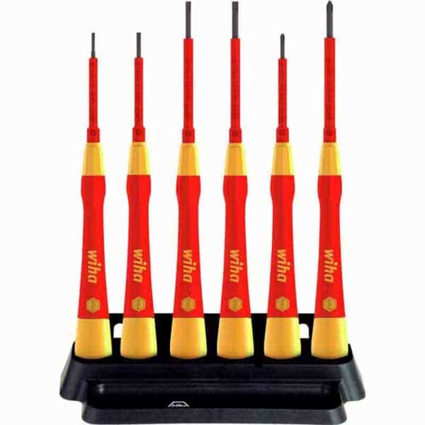 WIHA Fine screwdriver set PicoFinish® electric Slotted, Phillips, 7 pcs. incl. holder
