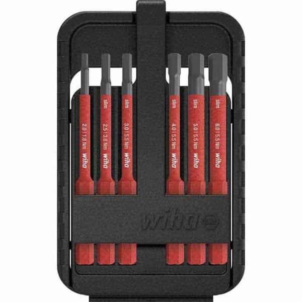 WIHA slimBit electric bit set Hex, 6-pcs.