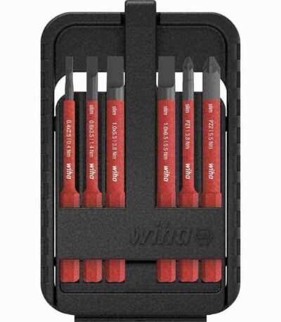 WIHA slimBit electric bit set Slotted, Pozidriv 6-pcs.