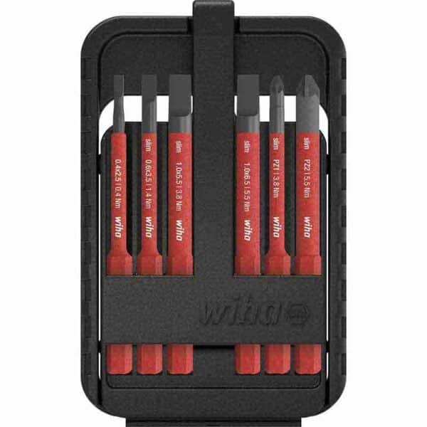 WIHA slimBit electric bit set Slotted, Pozidriv 6-pcs.