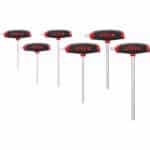 WIHA L-key with T-handle set ComfortGrip Hexagon with side drive, matt chrome-plated 6-pcs.