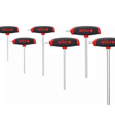WIHA L-key with T-handle set ComfortGrip Hexagon with side drive, matt chrome-plated 6-pcs.
